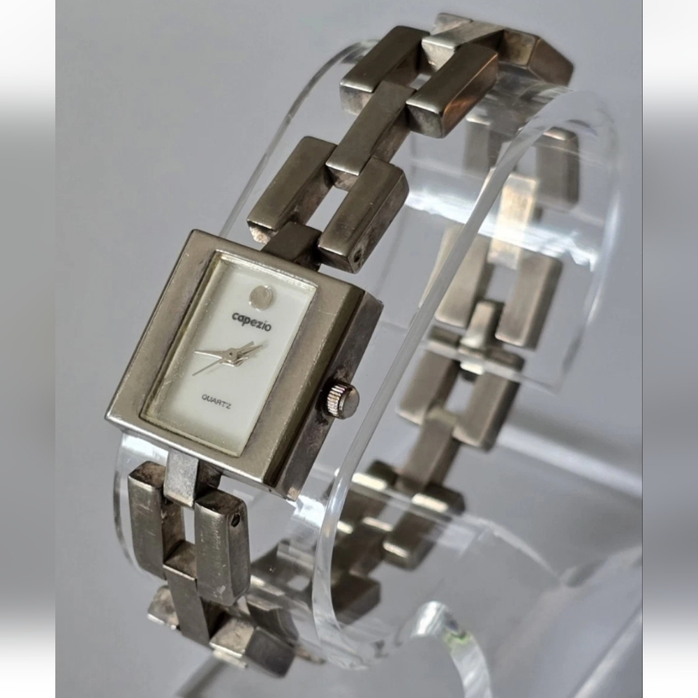 Capezio Watch 1105 Silver Tone Quartz Analog Sz. 7" Ladies Wristwatch Working